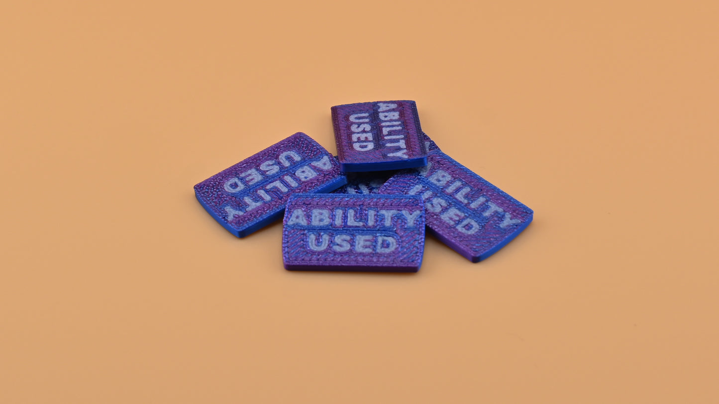 Ability Used Markers - 3D printed TCG accessories for Pokemon, tabletop gaming